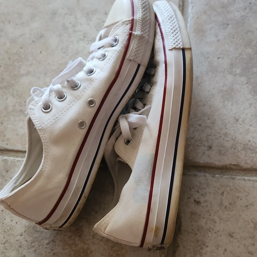 Converse Chuck Taylor Allstars In White Canvas Mens Size 8 Or Womens Size 10 - Picture 4 of 9